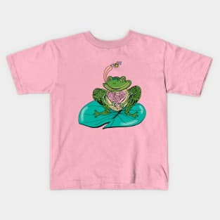 Frog on Lily Pad Boho Henna Style Kids T-Shirt